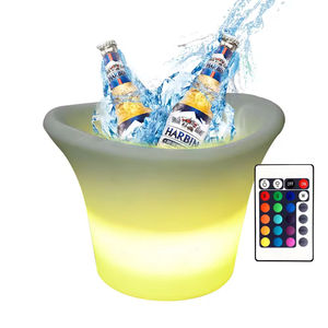 Bar ember es bercahaya Led kustom Logo Bar tenaga surya ember es plastik ember es bercahaya Led - Product Image 6