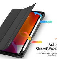 DUX DUCIS Série Domo Étui pour tablette en cuir à trois volets avec porte-stylo pour iPad mini (2024) / mini (2021)