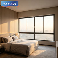 Ventana Corredera de Aleación de Aluminio Personalizada, Horizontal, con Doble Vidrio Aislante, Mosquitera, Insonorizada, Aislamiento Térmico, para Baño y Hotel