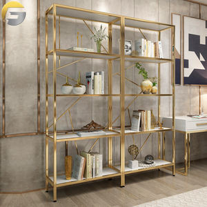 Estantería de Metal VV0508 para Hotel, armario personalizado, marco de acero inoxidable con capas de mármol, nuevo producto - Product Image 6