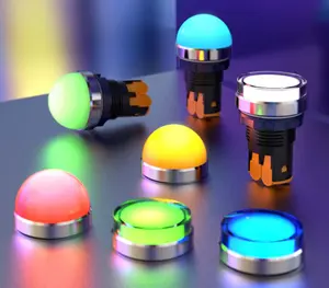 Interruptor de botón de alta iluminación de esfera grande Lámpara de señal LED, lámpara piloto, interruptores de panel de luz indicadora de 22mm