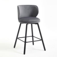 Tabourets de bar modernes de luxe 2026 avec structure métallique et revêtement en velours, hauteur comptoir, pour hôtel, salle à manger, bar à domicile, salon, pivotants et stables