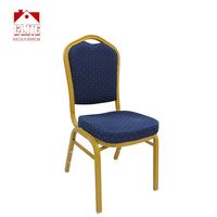 Chaises de fête rembourrées bleues en gros-Dossier et siège rembourrés en tissu pour les banquets d'hôtel