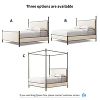 Lit King Size de Haute Qualité avec Cadre en Métal pour Chambre d'Adultes, Meubles de Chambre à Coucher de Luxe, Lit Confortable Personnalisé et Doux