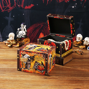 Cajas de Almacenamiento de Madera para Halloween con Tapa Abatible, Organizadores Decorativos para el Hogar y Escritorio, Caja de Regalo para Dulces 2208C - Product Image 3