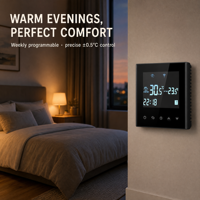 HY03WE-4-wifi Tuya akıllı wifi kontrol dijital LCD oda termostatı ses kontrolü ve destek çoklu dil