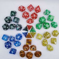 Jeu de dés en plastique acrylique Donjons et Dragons Jeu de rôle Jeu de dés Polyédrique Marbré 7PCS D20 Jeu de dés