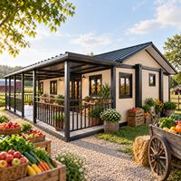 Maison conteneur, maison modulaire, norme américaine pour espaces de vie modernes avec véranda couverte