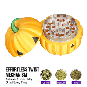 Pumpkin Shape <b>Herb</b> <b>Grinder</b> Metal Manual Twist Shaker Plastic Grind Tool Custom Logo Gift Accessory - Product Image 5