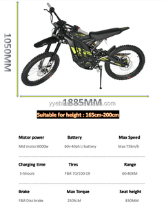 2025 Electric Dirt Bike Surround Light Bee X 8kW Sur Ron LBX 40Ah Voll federung auf Ron Günstige Electric Dirt Bike Auf Lager