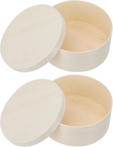 Hộp gỗ tròn Hộp Phô mai gỗ có nắp, cho phô mai và charcuterie, tự nhiên, gỗ, lớn - Product Image 3