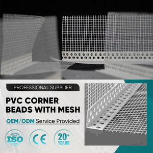 Cornières <span class=keywords><strong>de</strong></span> sécurité en PVC en gros avec treillis en fibre <span class=keywords><strong>de</strong></span> verre pour le plâtrage des façades EIFS/ETICS et la finition des cloisons sèches - Product Image 1