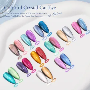 Gel Mata Kucing 18 warna mata kucing kristal warna-warni 15ml Logo kustom untuk desain seni kuku