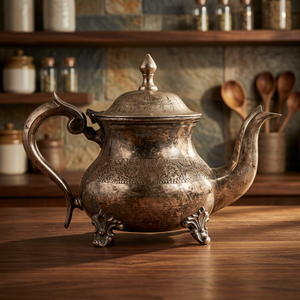 <b>Vintage</b> Metal Tea Pot With Lid And Handle Decorative <b>Kettle</b> Water Pots & <b>Kettles</b> - Product Image 3