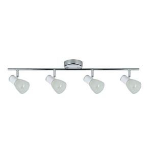Barre lumineuse 4xe14 blanc/chrome 16x69,5x10 cm pour l'éclairage décoratif et fonctionnel dans les foyers et les bureaux. - Product Image 1