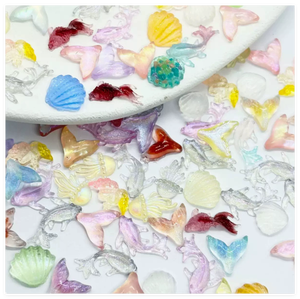 Coquillages en résine scintillante colorée pour nail art, breloques étoiles de mer pour bijoux, pendentifs, pinces à cheveux, thème océan, monde sous-marin, jouet de plage estival - Product Image 4