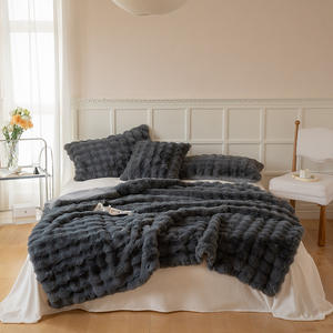 Manta <span class=keywords><strong>de</strong></span> piel sintética <span class=keywords><strong>de</strong></span> conejo, tejido <span class=keywords><strong>de</strong></span> 100% poliéster <span class=keywords><strong>de</strong></span> lujo, supersuave, Natural, grueso, gris oscuro - Product Image 3