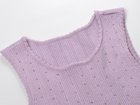 Conjunto Casual de Verano 2026 para Mujer, Top Corto sin Mangas con Cuello Redondo y Pedrería, Minifalda en Línea A, Tejido de Punto, 2 Piezas