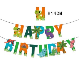 Decoración de Fiesta Temática de Dinosaurios, Pancarta de Papel para Cumpleaños, Decoraciones de Cumpleaños de Dibujos Animados para Interiores, Artículos para Fiestas Infantiles - Product Image 2