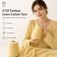 Fil de lin mélangé irisé 32/2 à double torsion, doux et frais, pour chemise vintage, robe d'été, écharpe