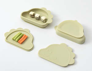 Delizioso cibo in Silicone Dino con coperchio, contenitore Premium BPA in Silicone Snack Box per bambini - Product Image 3