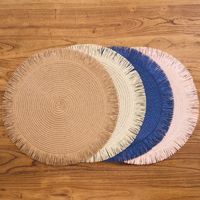 Vente en gros d'usine, sets de dessous-de-plat ronds tressés de style nordique, dessous-de-plat individuels pour la salle à manger
