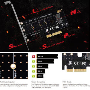 การ์ดอะแดปเตอร์ <span class=keywords><strong>M</strong></span>.<span class=keywords><strong>2</strong></span> NVMe PCIe x4 พร้อมขายึดโปรไฟล์ต่ํา - Product Image 5