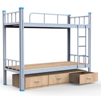 Lit superposé moderne en métal avec boîtes de rangement, lit mezzanine détachable 2020x950mm, lits doubles pour dortoir scolaire, chambre à coucher, hôtel