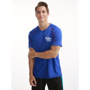 เสื้อยืดกีฬาของผู้ชายเสื้อคอกลมผ้าฝ้าย100% ระบายอากาศแขนสั้นพิมพ์ลายโลโก้ได้ตามต้องการ - Product Image 5