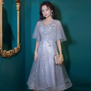 ชุดราตรีไซส์ใหญ่สำหรับผู้หญิงอวบอ้วน ทรงเข้ารูป ปกปิดหน้าท้อง น้ำหนัก 100 กก. ชุดเพื่อนเจ้าสาวไซส์ใหญ่ สำหรับฤดูใบไม้ผลิ - Product Image 3