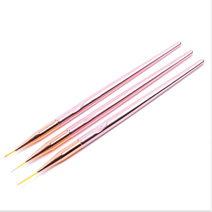 Rose Gold <b>Nail</b> Art Liner Brush Flat Nylon Hair Acrylic UV Gel Drawing Painting <b>Extension</b> Builder Tool for Manicure <b>Nail</b> Design - Product Image 4