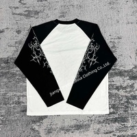 T-shirt à manches longues pour homme, sportif, en tricot ample, imprimé sur mesure MT1443, 100% coton, respirant