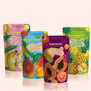 Custom Printed Resealable Ziplock Stand Up Pouch Dried Fruit Food Packaging Bag With Zipper For Snacks Dry Fruit