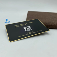 Tarjetas de metal de acero inoxidable para miembros, tarjetas de metal para negocios con código QR dorado y negro