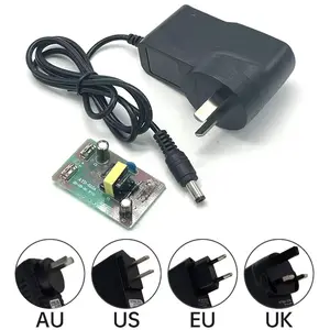 12v1a适配器欧盟美国英国插头墙壁交流DC 12V1A 12V2A电源适配器12v开关电源12w用于发光二极管闭路电视知识产权摄像机