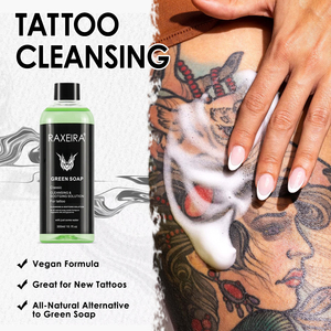 Aangepaste logo <span class=keywords><strong>tattoo</strong></span> groene zeep plantaardige olie glycerine vloeibare zeep schuimwas kalmerende <span class=keywords><strong>tattoo</strong></span> huidverzorging <span class=keywords><strong>tattoo</strong></span> zeep - Product Image 5
