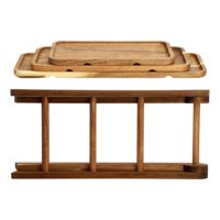Plateau de service en bois à 3 niveaux Présentoir alimentaire rectangulaire rustique Support pour cupcakes et charcuteries pour décoration de table à dessert de mariage