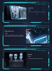 Đồng tiền hoạt động trò chơi ảo ba màn hình ổ đĩa thực Arcade Máy lái xe mô phỏng chuyển động 6 DOF 3 màn hình đua mô phỏng - Product Image 5