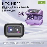 Casque de traduction à intelligence artificielle HTC NE41, BT 6.0, écran tactile LCD HD, casque sportif ouvert OWS avec fonction de mesure du rythme cardiaque