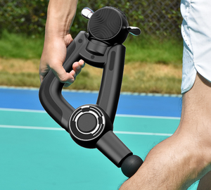 Hochwertiger kabelloser elektrischer Percussion-<span class=keywords><strong>Massage</strong></span> gerät mit bürstenlosem Motor 3200mAh Batterie 10 <span class=keywords><strong>Massage</strong></span> köpfe Schnell verschluss - Product Image 4