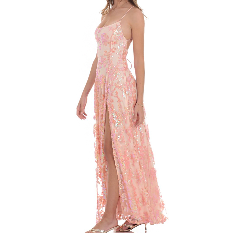 plunging halter maxi dress Wedtrend Women Sparkly Fuchsia Sequin Tight Short Homecoming Dress with  Tassels Spaghetti Straps Bodycon Mini Dress – WEDTREND main image 0
