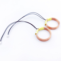 Bobine d'inductance précise sans fil, mini, ronde, creuse, auto-adhésive, à noyau d'air, pour l'assemblage de chargeurs d'écouteurs Bluetooth TWS
