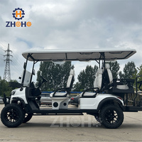 Voiturette de golf électrique 6 places homologuée pour la route, 48V, avec toit et pare-brise, idéale pour les complexes hôteliers