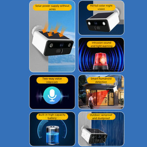 Wifi năng lượng mặt trời Powered an ninh không dây hệ thống <span class=keywords><strong>camera</strong></span> IP66 không thấm nước tầm nhìn ban đêm CCTV Monitor <span class=keywords><strong>Camera</strong></span> - Product Image 3