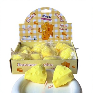 Jouets en caoutchouc miniatures en forme de fromage à modeler, musicaux, pour la décompression et la relaxation, aux couleurs vives et confortables - Product Image 1