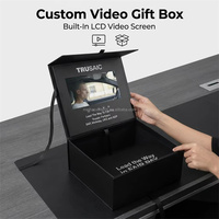 Boîte cadeau vidéo avec écran LCD en forme de livre, logo personnalisé, papier de qualité supérieure pour cadeaux d'entreprise