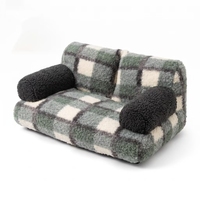 Canapé-lit pour chien rectangulaire en peluche Sherpa, double place, avec fond antidérapant et rembourrage en polyester – Offre Spéciale