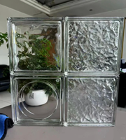 Partition White/transparent Edge Hollow Glass Bricks for Kitchen Frameless Installation Crystal Clear Glass Brick Glass Block