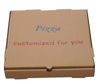 Boîte à Pizza en carton ondulé brun avec Logo imprimé personnalisé blanc, pour Restaurant de boulangerie et Pizza