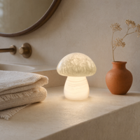 Lampe d'ambiance LED rechargeable en marbre naturel moderne, à intensité variable par toucher, pour chambre à coucher et salle de bain